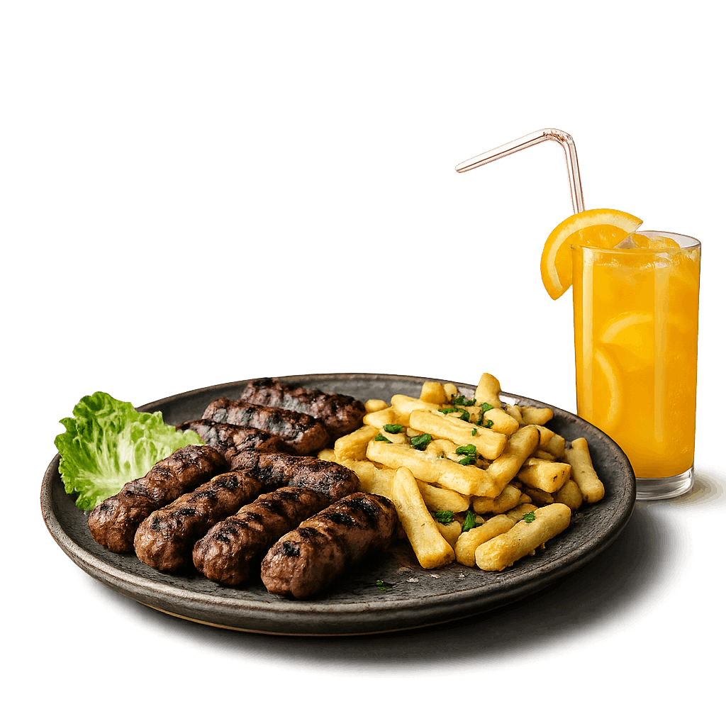 Kalikuša special combo with main dish or burger and a drink