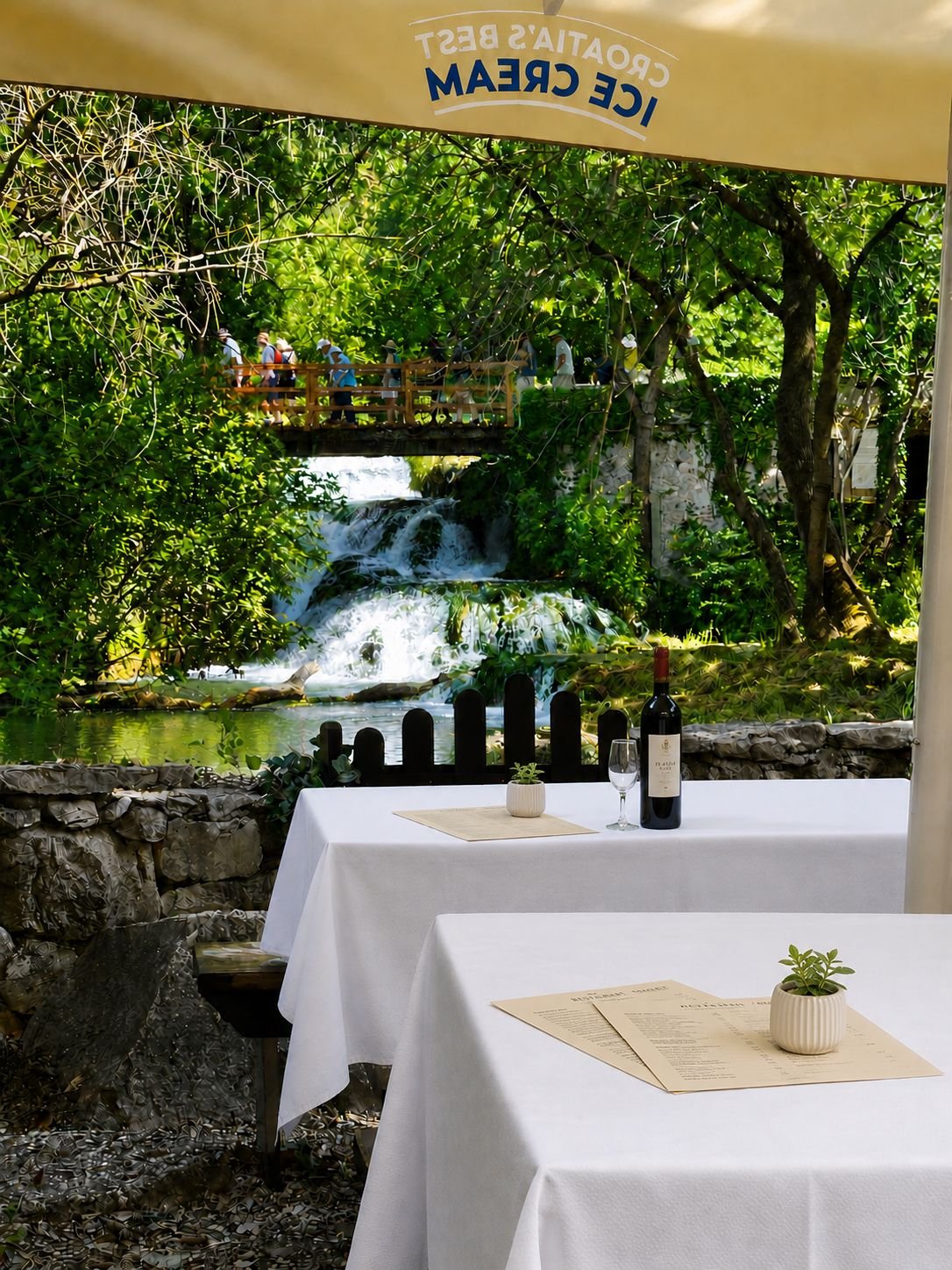 Kalikuša restaurant table in Krka National Park